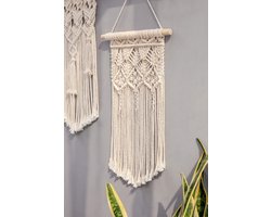 2 stuks macramé geweven wandopknoping boho chic bohemian huis geometrische kunst decor - mooie woning dorm kamer decoratie, klein formaat 45,7 cm (l x b x h)