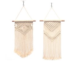 2 stuks Macrame Wandkleed - Boho Decoratie - Wandhanger - Katoen - 45 cm