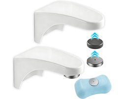 2 stuks - Magnetisch zeepbakje - Geen boren nodig - Wandgemonteerd zeepbakje - Stevig en duurzaam - Gemakkelijk schoon te maken - Ruimtebesparend - Geschikt voor badkamers en keukens - Wit