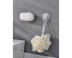 2 stuks magnetische zeephouders voor stukken zeep, roestvrijstalen zeephouder voor douchewand en keuken/badkamer, gemakkelijk schoon te maken, zelfafvoerend (zilver)