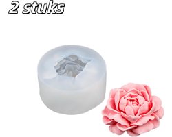 2 stuks - Mallen - 3D-bloemen - Siliconen - Kaarsenmallen - Jasmijnbloemvorm - Harsgietmallen - Bakgereedschap voor fondantchocoladetaarten - Wit