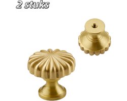 2 stuks - Meubelgrepen - Kastgrepen - Messing materiaal - Vintage grepen - Geschikt voor keukenkasten en ladekasten - Geel