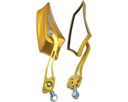 2 Stuks Motorfietsspiegels Gele Universele Motorfiets Achteruitkijkspiegel Stuurspiegels Motorfiets Spiegel Zijspiegel Motorspiegel Achteraanzicht Spiegel 8mm/10mm