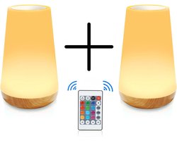 2 stuks - MRPrimeGoods - Nachtlampje Volwassenen - Tafellamp slaapkamer - USB oplaadbaar Nachtlampje Kinderen - Leeslamp - Wake-up Light - Sfeerlamp - LED verlichting - Bedlamp voor Baby, Kinderen & Volwassenen - Leeslampje Volwassenen