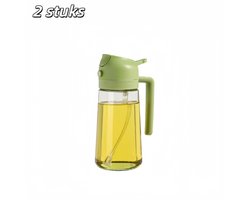 2 stuks - Olijfoliespray - Oliemistspuitfles - Premium glazen oliefles - Geschikt voor bakken, salades, barbecues en grillen