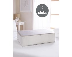 2 Stuks Onderbed Opbergtassen - XL 74L - Opbergtas voor Kleding en Dekens - Opbergtas met Rits - Opbergzak - Kleding Organizer - Opberghoes voor Kleding - Opberg Kleding - Grijs