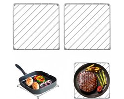 2 stuks - Onderzetter - Panhouder - Pannen/schalen onderzetters van metaal - Metalen aanrechtbladbeschermer - Metalen pannenlap - Pannenlap - Keukenbenodigdheden - Zilver - 18,5 x 18,5 cm - Geschikt voor pannen, bakplaten, keukentafels, eetkamers