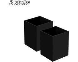 2 stuks - Opbergdoos - Acryl opbergcilinder - Geschikt voor bureauartikelen, make-upborstels en badkamerartikelen - Zwart