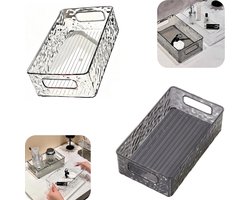 2 stuks opbergdoos - make up opbergdoos - huidverzorging opbergrek - kabelopbergdoos - haaraccessoires organizer - herbruikbaar - met handvat - waterdicht - zonder deksel - geschikt voor lade, bureau, kast (meerdere kleuren, 15,5*26 cm)
