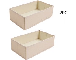2 Stuks Opbergmanden - Opbergmand - Kleding kast organizer - Stoffen opbergdoos voor thuis - lade organizer -Kast opbergmanden - Opbergdoos -kledingvak - speelgoedmand - Garderobekast opbergdoos - Kledingorganizer - Gebroken wit
