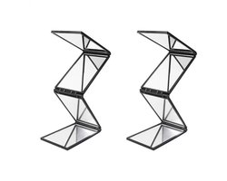 2-stuks Opklapbare Spiegel - Make-upspiegel - Kapsalonspiegel - 360 Graden Draaibaar - Voor Haarzelfknippen - Glas + Kunststof - 13×7×2 cm - Geschikt voor make-up, kapsels, scheren, dagelijks gebruik, salon en thuis - Zwart