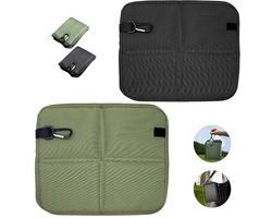 2 stuks Opvouwbaar Zitmatje - zitmatten voor backpacken - Opvouwbaar zitkussen voor buiten - Met karabijnhaak - Vochtbestendige mat - Draagbaar en waterdicht - Verdikte Oxford-stof - Geschikt voor wandelen - kamperen en gebruik in de tuin