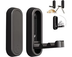 2 stuks - Opvouwbare kapstok - robuuste wandhaken van zinklegering - intrekbare wandhaken - voor het ophangen van jassen, sjaals, hoeden, gewaden, sleutels en handtassen - zwart