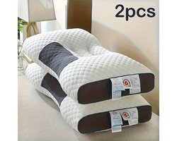 2 stuks Orthopedisch Neksteunkussen van Traagschuim - Ergonomisch Kussen met Individuele Hoogteverstelling - Anti-Snurkkussen Geschikt voor rug-, zij- en buikslapers comfortabel slapen Hoofdkussen