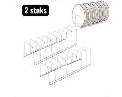 2 stuks - Pannenrekken - Opbergrek - Bordenrek - 30cm - RVS Bestek & Borden Opbergrek - Er passen 8 borden in - Besteklades en Bordenhouders - Keukenopbergrek - ruimtebesparend ontwerp - geschikt voor het opbergen van keukenborden en potten - Zilver