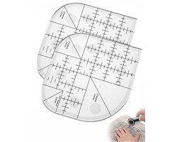 2 stuks - Patchwork Liniaal - Gebogen Vierkante Liniaal voor Patchwork - Liniaal voor quilten - Gebogen hoeksnijder - Snijliniaal - Stoffen Liniaal - Patchwork naailiniaal - Meetliniaal - doe-het-zelf naailiniaal - voor patchwork, quilten