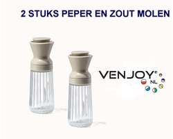 2 stuks Peper en Zoutmolen - Hema 18 cm - glas met kunststof