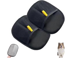 2 stuks Pet Silent Hair Removal Gloves - HHerbruikbare Pet Hair Removal Gloves - Magisch hulpmiddel voor het verwijderen van dierenhaar - Geschikt voor banken - meubels en tapijten - Wasbaar (zwart)