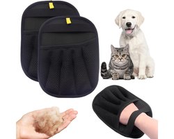 2 stuks - Pet Silent Hair Removal Gloves - Pet Grooming Gloves - Herbruikbare Pet Hair Removal Gloves - Geschikt Voor het wassen, verwijderen van haar en verzorging van huisdieren - en hondenhaar voor meubels en banken