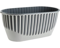 2 Stuks Piano bloembakken crème antraciet 4.5L vensterbank plantenbak 32x15cm winterhard