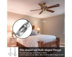 2 Stuks Plafond Ventilator Trekketting - Zilver