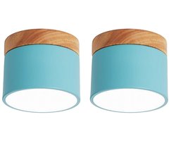 2 Stuks Plafondlamp Modern Slaapkamer Plafonnière 7W voor Hal Woonkamer Eetkamer Wit Licht Blauw
