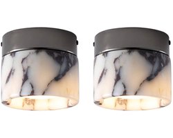2 Stuks Plafondlamp Moderne Marmer Plafonniere LED 7W voor Woonkamer Slaapkamer Eetkamer