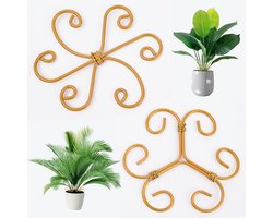2 Stuks - Plant Stem Support - Klimplantenstengelhouders - Plantenhouders voor binnen - Plant Steun - Plant Clips - Herbruikbaar - Kamerplanten - Monstera-ondersteuning - Metalen plantenstandaards - Goud