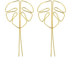 2 Stuks - Plantensteun - Plantenstandaards - 28 x 15 cm - Plantenstok - Monstera plantenstandaards - RVS - Decoratief Klimplantenrek - Voor kamerplanten en klimplanten - Plantenstamstandaards - Anti-doorzakstandaards - Duurzame - Goud