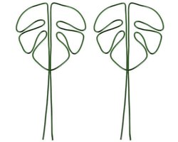 2 Stuks - Plantensteun - Plantenstandaards - 28 x 15 cm - Plantenstok - Monstera plantenstandaards - RVS - Decoratief Klimplantenrek - Voor kamerplanten en klimplanten - Plantenstamstandaards - Anti-doorzakstandaards - Duurzame - Groen