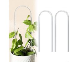 2 Stuks - Plantensteun - Plantenstok - Plantenrek Buiten - Kunststof plantenklimrek - Klimrek Planten - Klimrek Planten Buiten - Must Have voor in de Tuin - U-vormig klimrek voor planten - Transparant