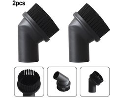 2 stuks - Plumeau opzetborstel stofzuiger - Stofzuiger Plumeau - Geschikt voor Miele en 35mm buizen - Voor Meubels, Plinten, Gordijnen - niet draaibaar - zwart