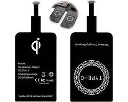 2 Stuks Qi Ontvanger USB-C Draadloze Oplader Adapter Type-C Inductie 5V 1A | Draadloos opladen voor smartphones, Android toestellen en dagelijkse gebruik