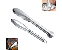 2 stuks - Roestvrij Stalen Vis Schraper - 304 - Vis Schraper Schubben - Roestvrijstalen visschubbensnijder - Keukengereedschap voor het schoonmaken van verse vis