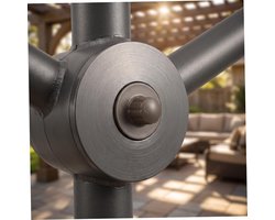 2 Stuks Roman Parasol Knopkap Weerbestendige Buitenbescherming voor Tuin Zwembad Eenvoudig Te Installeren Vervangende Grijze Afdekking voor Parasolvoet