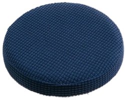 2 stuks ronde krukhoes, stof vruchtbaar, elasticiteit, overtrek, draaistoelkrukhoes, wasbare krukhoes, krukhoes, hoezen voor diameter van 30-40 cm, marineblauw