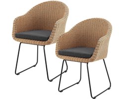 2 stuks Rotan Tuinstoelen / Kuipstoelen Cody - Incl. Kussens