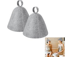 2 stuks - Saunahoeden - Vilt Saunamuts - Stoomdouchemuts - Hot Spring Yu Absorbeert Vocht - Grijs - Unisex - saunaaccessoires - stoombadcadeau - Geschikt voor Warmwaterbronnen en Sauna's - Hoofdbescherming voor Sauna en Stoomkamer