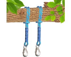 2 stuks - schommel bevestiging boom - schommel - schommel bevestiging - schommelbevestiging boom - 60cm - hangmatriemen - ophangriem - verbinding riemen - ophangband - ophangband hangmat - ophangband leer - blauw
