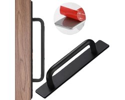 2 Stuks Schuifdeurgreep – Meubelgreep - Zelfklevende meubelgrepen - Handgrepen zonder boren, deurgrepen, ladegrepen voor keukenkasten, schuifdeuren, balkondeur, ramen - Zwart - LOUZIR