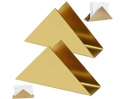 2 stuks - Servettenhouder met dubbele punt - Servettenrek voor op tafel - Servettendispenser - Driehoekige servettenhouder - Servettenhouder voor hotel/café - Staande servettenhouder - Geschikt voor aanrechtbladen en eettafels