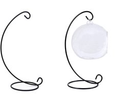 2 STUKS Sieradenrekje - Spiraalvormige Ornament Display Stand - IJzeren Hangende Standaard Rekhouder - voor het Ophangen van Glazen Bol - Luchtplant - Terrarium Heksenbal - Kerstversiering - Thuis Bruiloft Decoratie - Zwart - 23X10X10CM