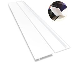 2 stuks siliconen afdekplaatjes voor aanrechtbladen, keukenapparatuur, wasmachine en fornuis, gemakkelijk schoon te maken, 53 cm (wit)