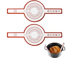 2 stuks siliconen bakmat, brood-Sling siliconen bakmat, lange handgrepen sling-bakmat, ovenbroodbakmat, brood-siliconenmat, multifunctionele siliconen bakmat, voor gebruik in ovens en magnetrons