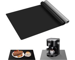 2 Stuks Siliconen Keukenmat - Aanrechtbeschermer - Hittebestendige mat - 40x60 cm - Geschikt voor Airfryer & Koffiemachine - Zwart/Grijs
