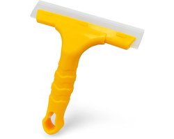 2 stuks siliconen wisserbladen, kleine wisser voor doucheglas, getinte ramen, voor ramen, badkamerspiegels, douchedeuren en autoruiten, 5,5 x 5,5 inch, geel