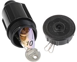 2-stuks Sleutelverberger - Nep-sprinkler sleutelverberger overdrachtskluis - Buiten verborgen sleutelopslag - Verberg reservesleutels - Verberg waardevolle spullen - Overdraagbaar - Geschikt voor tuinen en buiten - Zwart