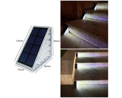 2 stuks Solar Trapverlichting Driehoekig 13 LED – Warm Licht – 2 stuks – Aluminium – Weerbestendig – Energiezuinig