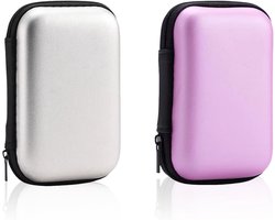2 Stuks Stevige Kaartenbox voor Spelkaarten - Zilver + Roze