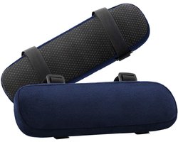 2 stuks - Stoel armleuning kussens - Memory Foam - Home/Office stoel armleuning hoezen - Comfortabele computer gaming elleboog kussen - Verwijderbare - wasbare - elleboog ondersteuning - Onderarm druk verlichting - 23.5*7.5*3 - blauw